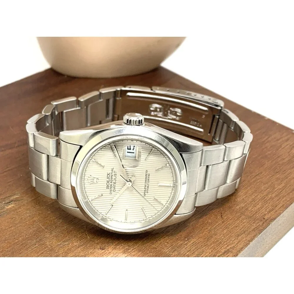 Rolex Datejust Men's Watch 16200 Vintage 1995 Swiss Automatic Tapestry Dial 36mm